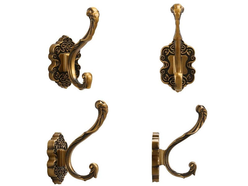SDH Antique Brass Coat Hooks â€“ Heavy Duty Wall Mounted â€“ Vintage Decorative for Coats, Towels, Keys & Purse â€“ Rust Resistant & Easy Installation Kit Included - Image 5
